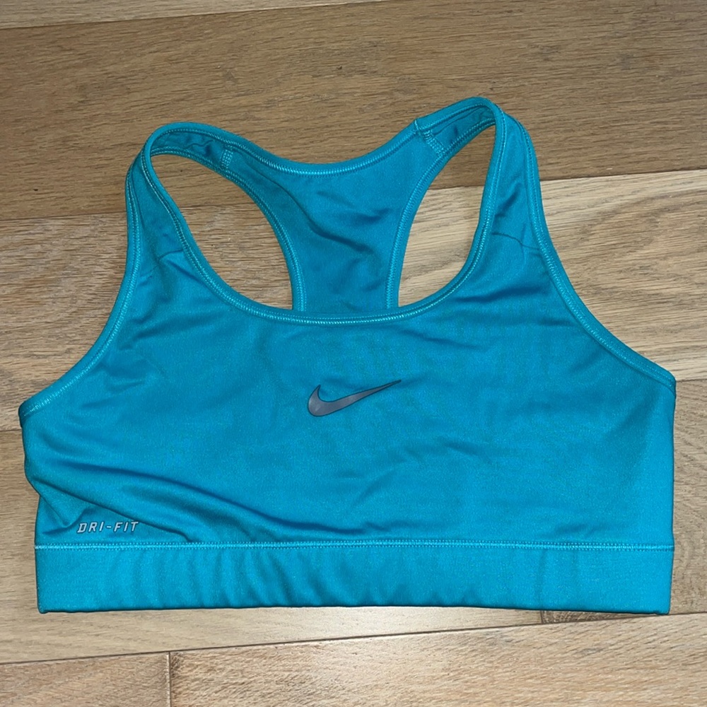 Teal Nike sports Bra size large DRI FIT